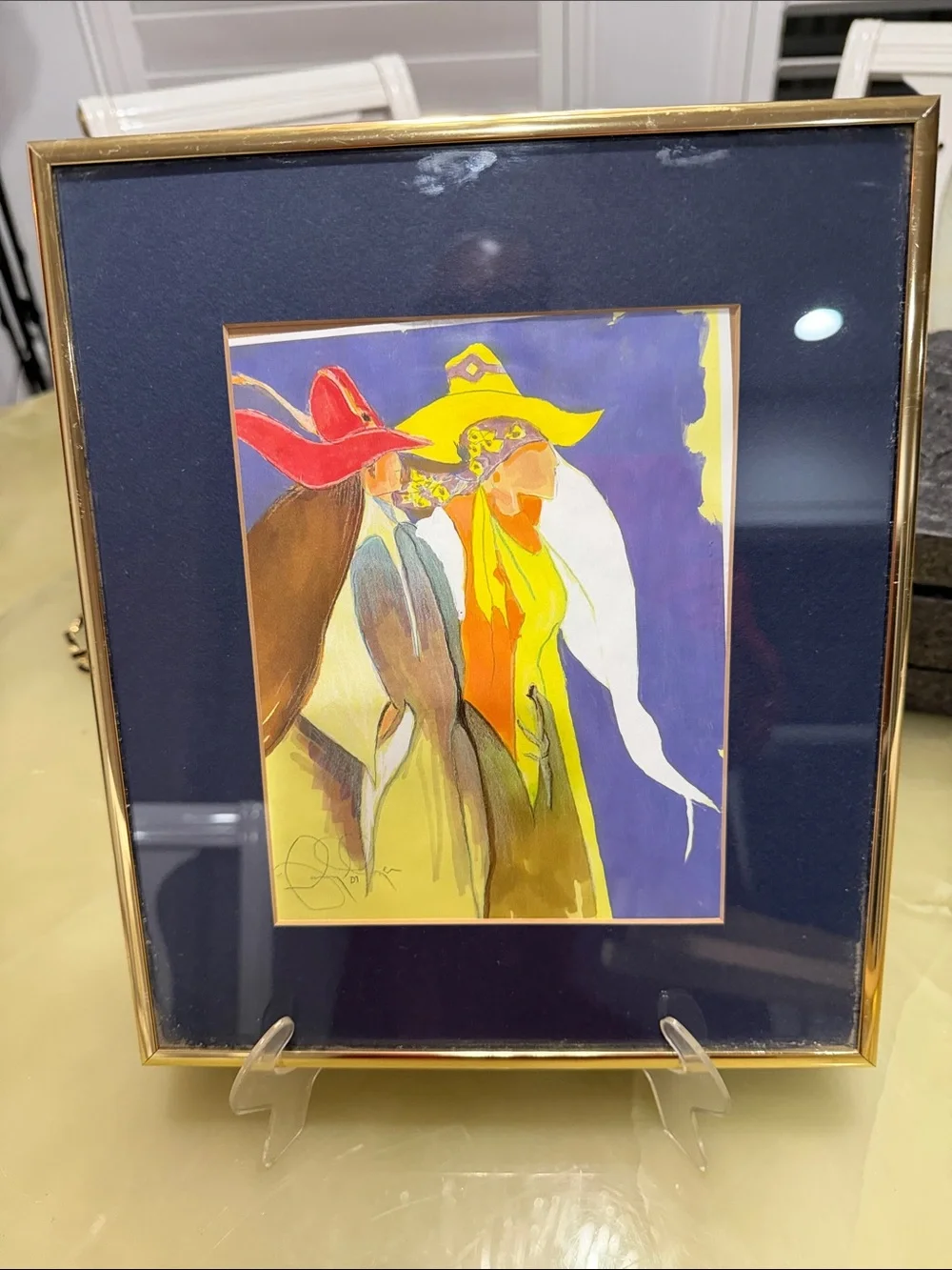 Larry Moyer Girl’s Day Out Signed Mixed Media Print Framed Fashion Art 2016
